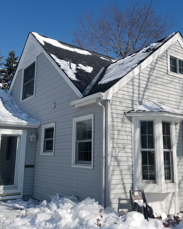 After Roof Snow & Ice Dam Removal After Roof Snow Removal
